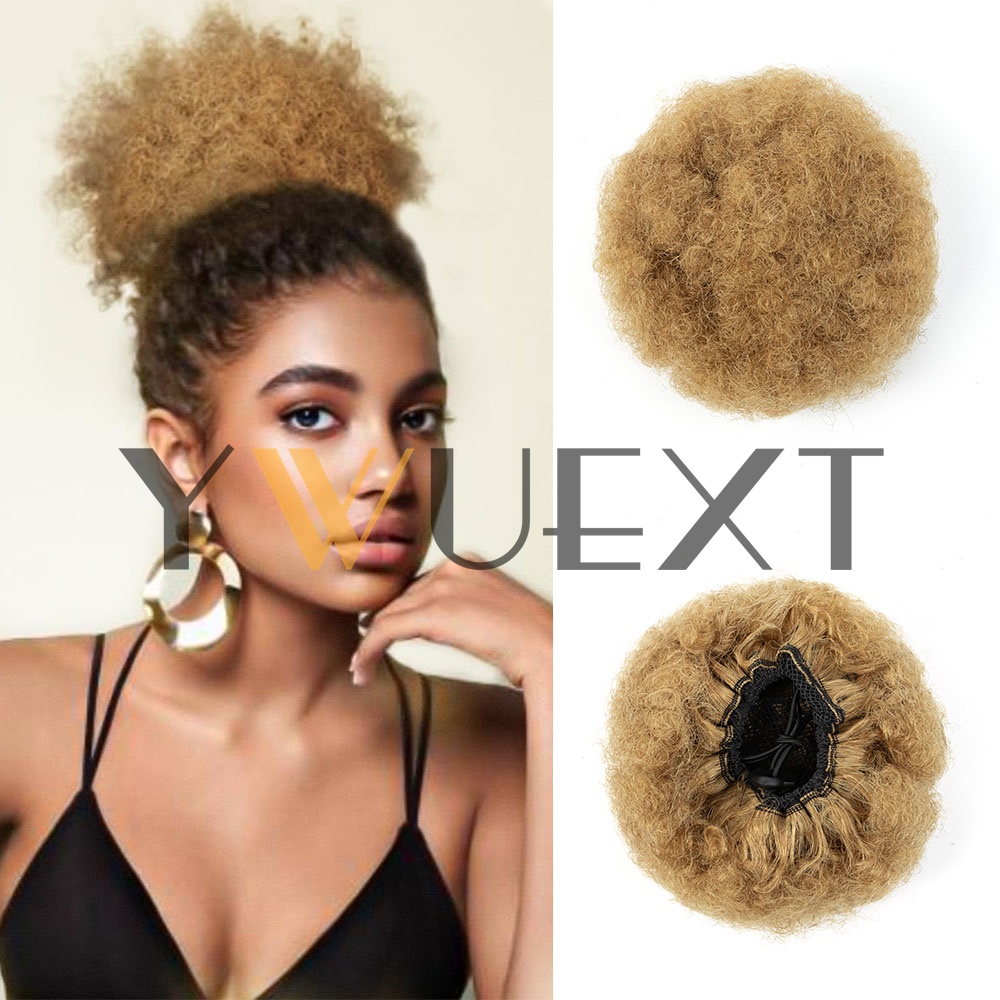 YWUEXT Honey Gold Afro Kinky P - Drawstring Afro Curly Puff Ponytail 评论和价格
