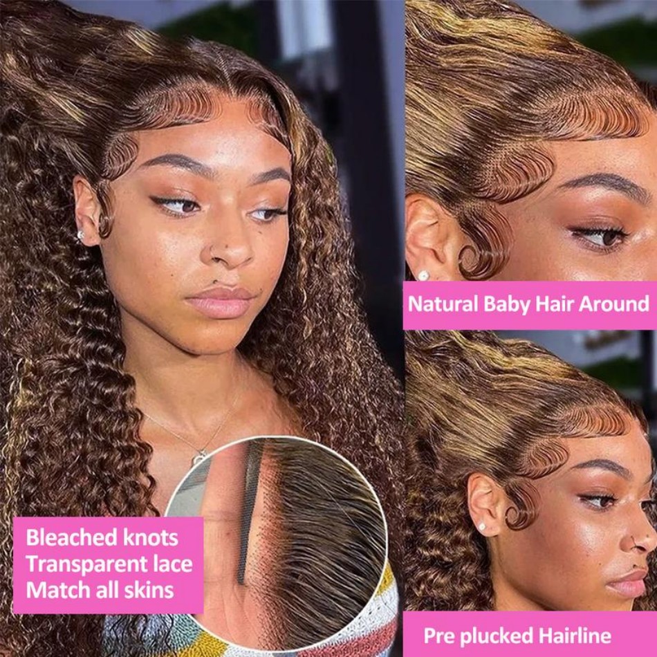 427 Highlight Ombre Wig Human  - Hd Lace Frontal Wig Human Hair Pre Plucked 评论和价格