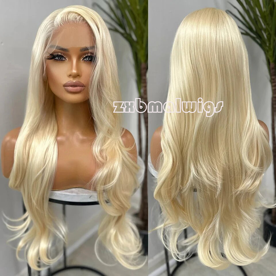 Synthetic Hair 613 Blonde Colo - 613 Blonde Body Wave Lace Front Wig 评论和价格