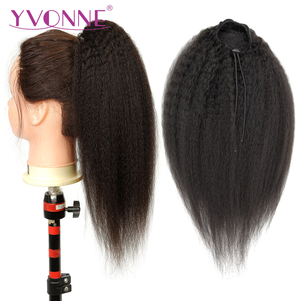 [Yvonne] Kinky Straight Drawst - Seamless Clip In Hair Extensions Human Hair 评论和价格