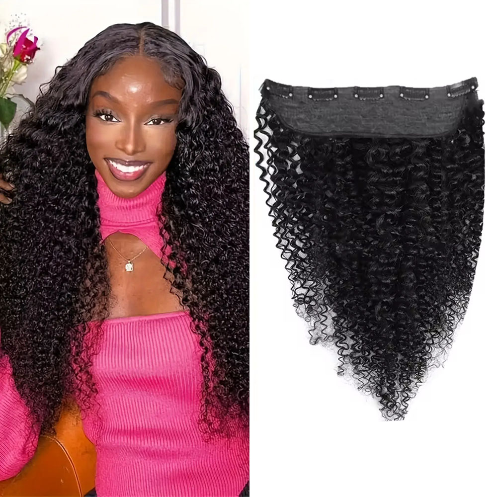1 Pcs Clips In One Piece Hair  - Seamless Clip In Hair Extensions Human Hair 评论和价格