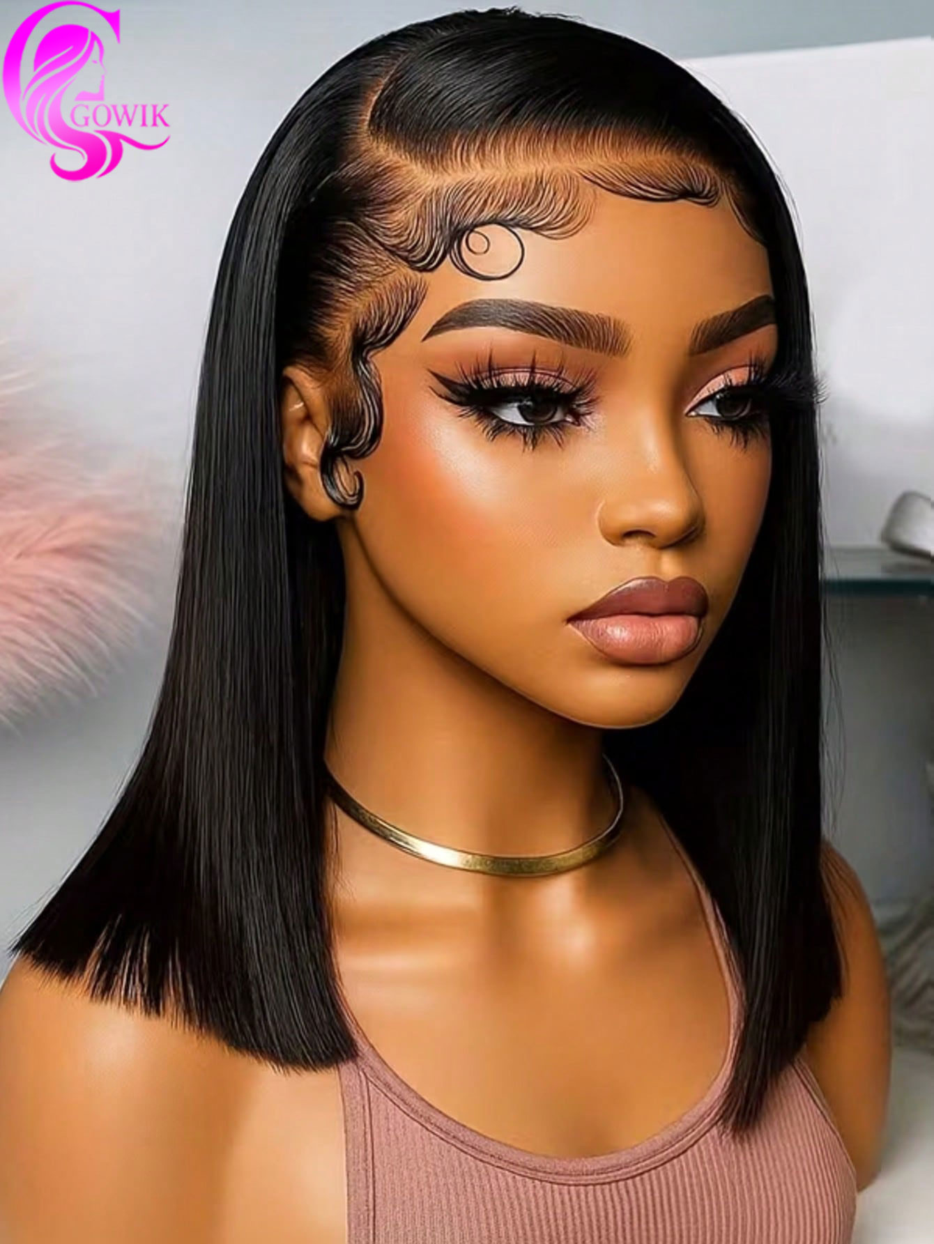 Gowik 250% Density 13x4 Lace F - Pre Parted 13X4 Lace Front Bob Wig 评论和价格