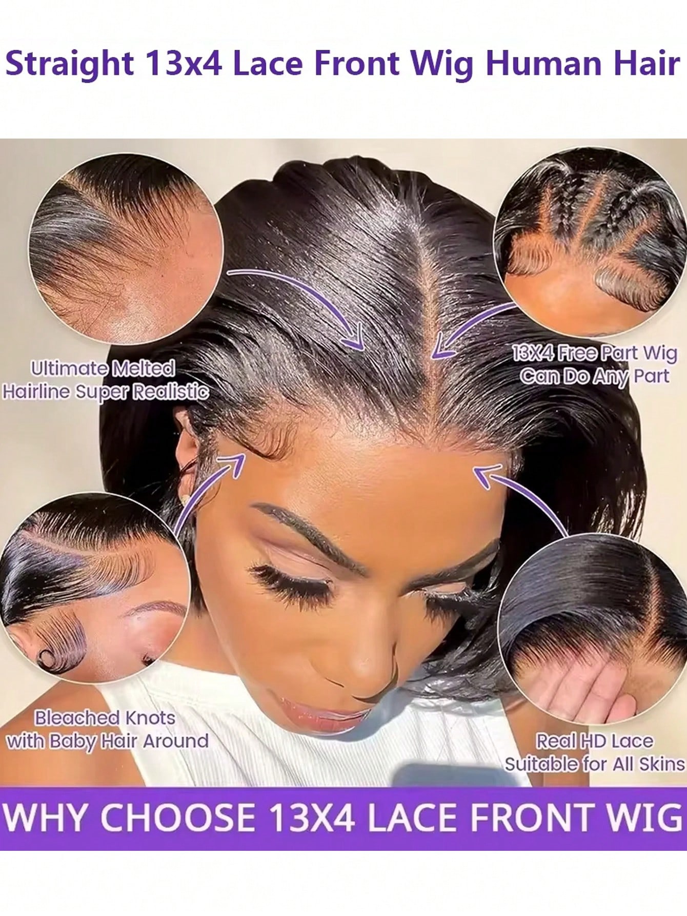 Gowik 250% Density 13x4 Lace F - Pre Parted 13X4 Lace Front Bob Wig 评论和价格