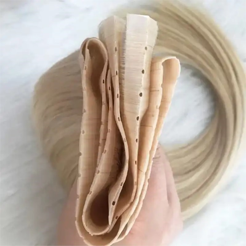 Invisible PU Weft Hair with Ho - Invisible Tape In Extensions Real Hair 评论和价格