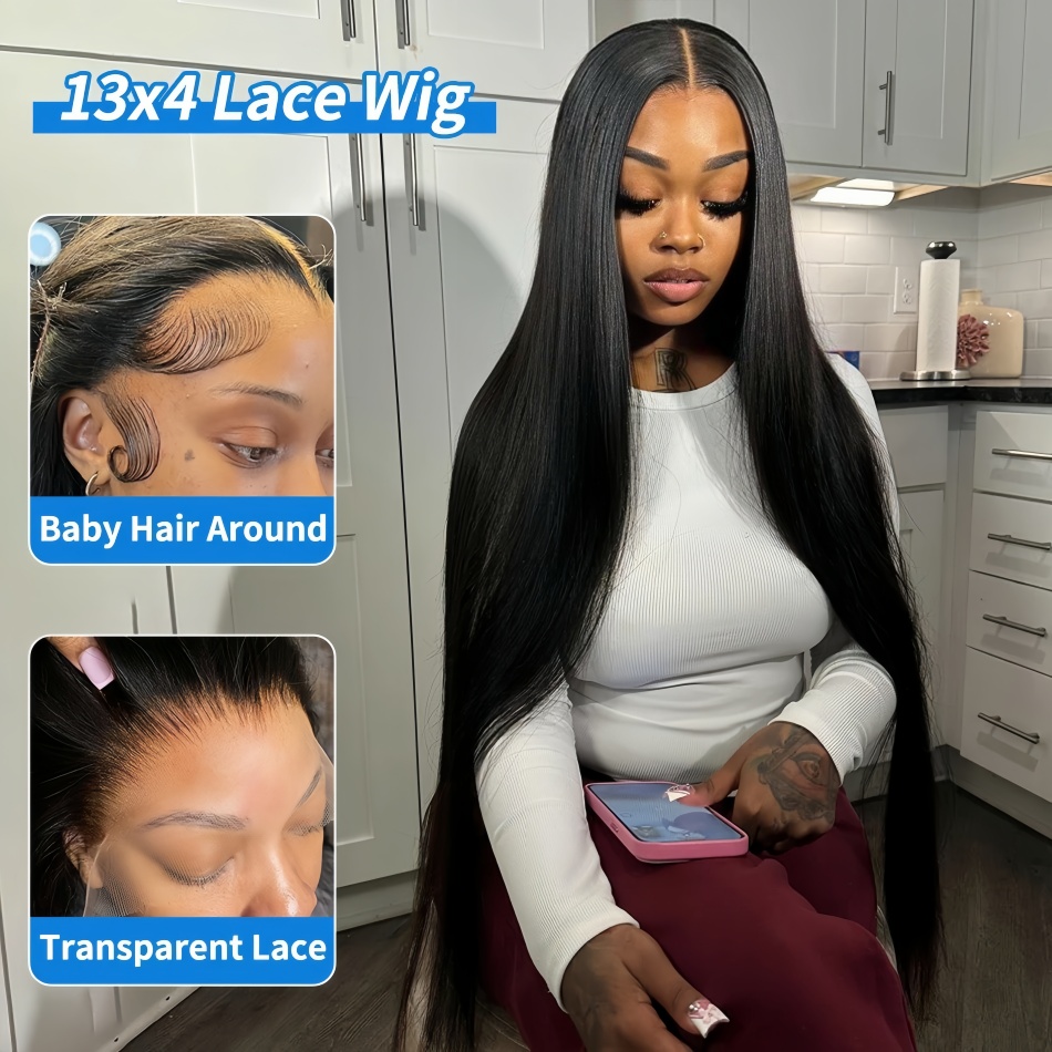 Straight Human Hair Wigs 4x4 5 - Hd Lace Frontal Wig Human Hair Pre Plucked 评论和价格