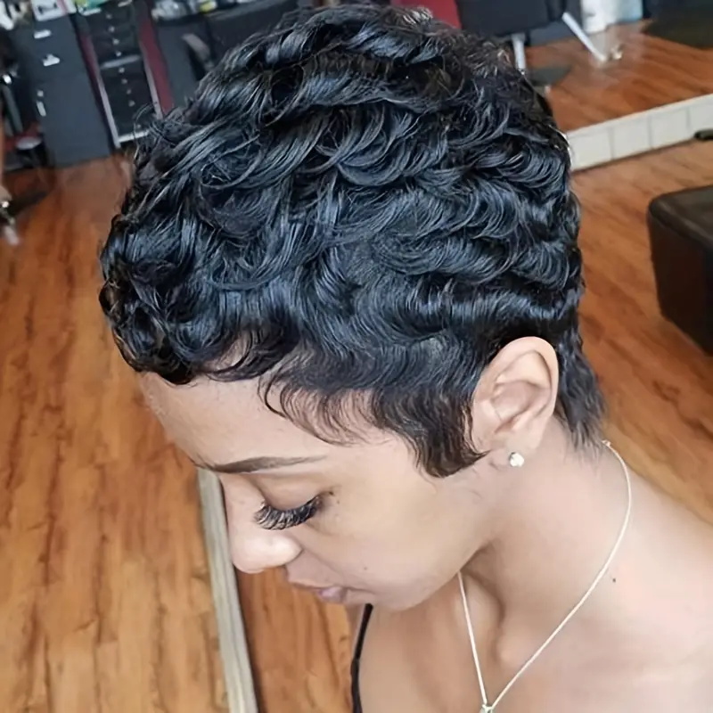 Short Bob Pixie Cut Wig Pixie  - Short Pixie Cut Wig Human Hair Cheap 评论和价格