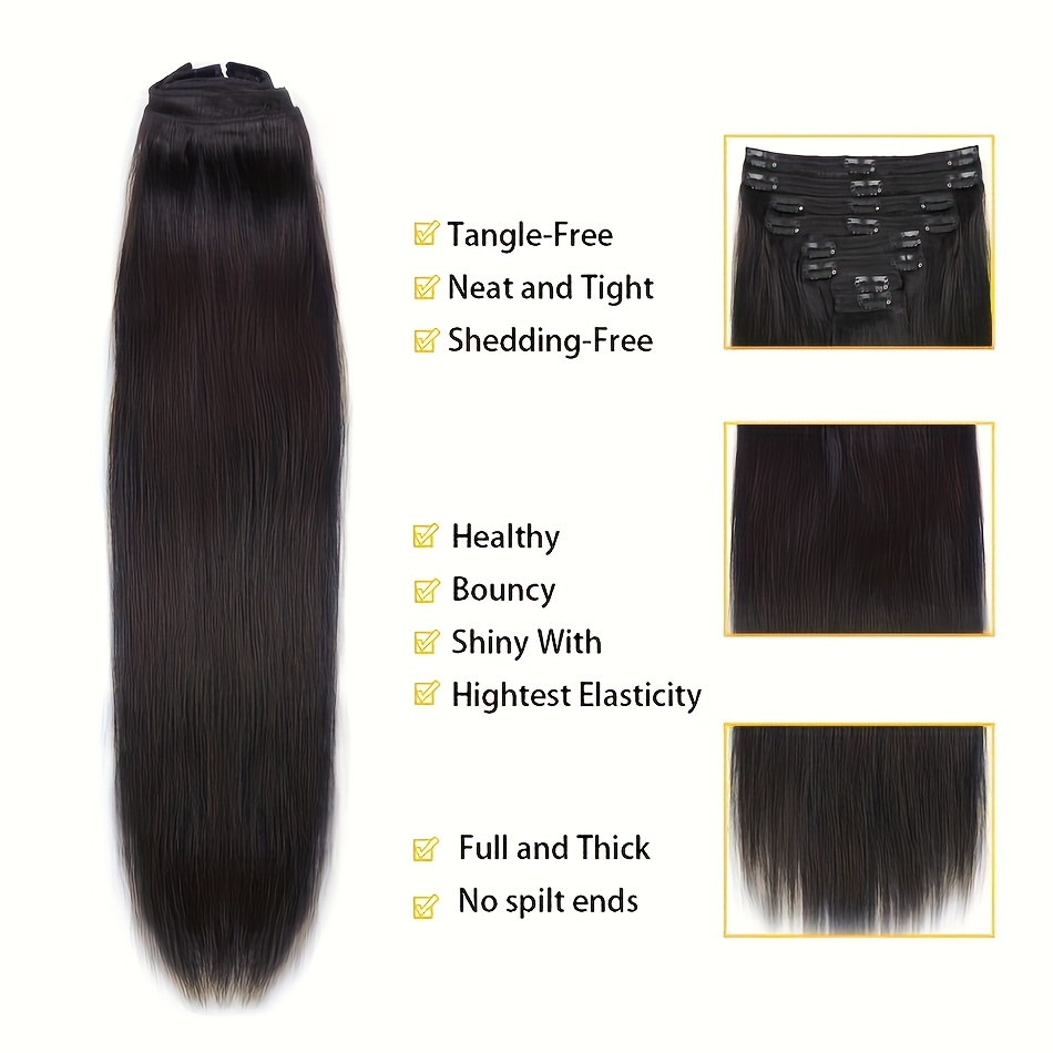 Clip in Hair Extensions Real H - Seamless Clip In Hair Extensions Human Hair 评论和价格