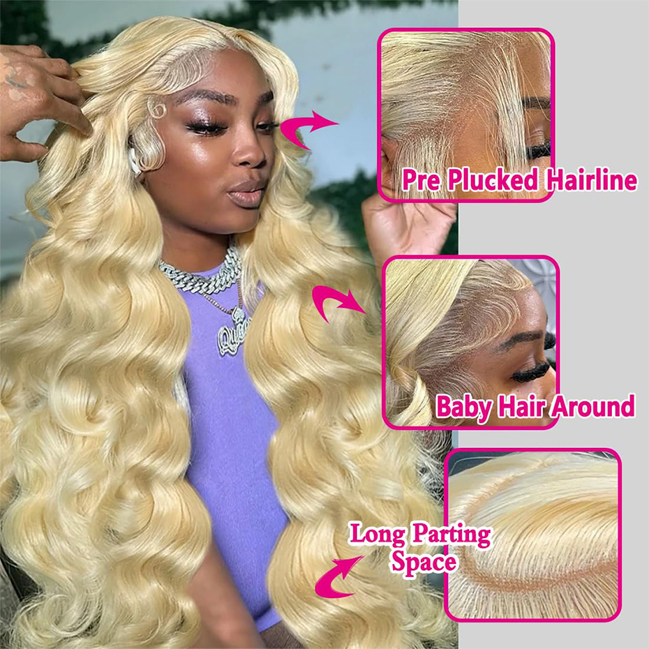 13x6 Hd Lace Frontal Wig 613 H - 613 Blonde Body Wave Lace Front Wig 评论和价格