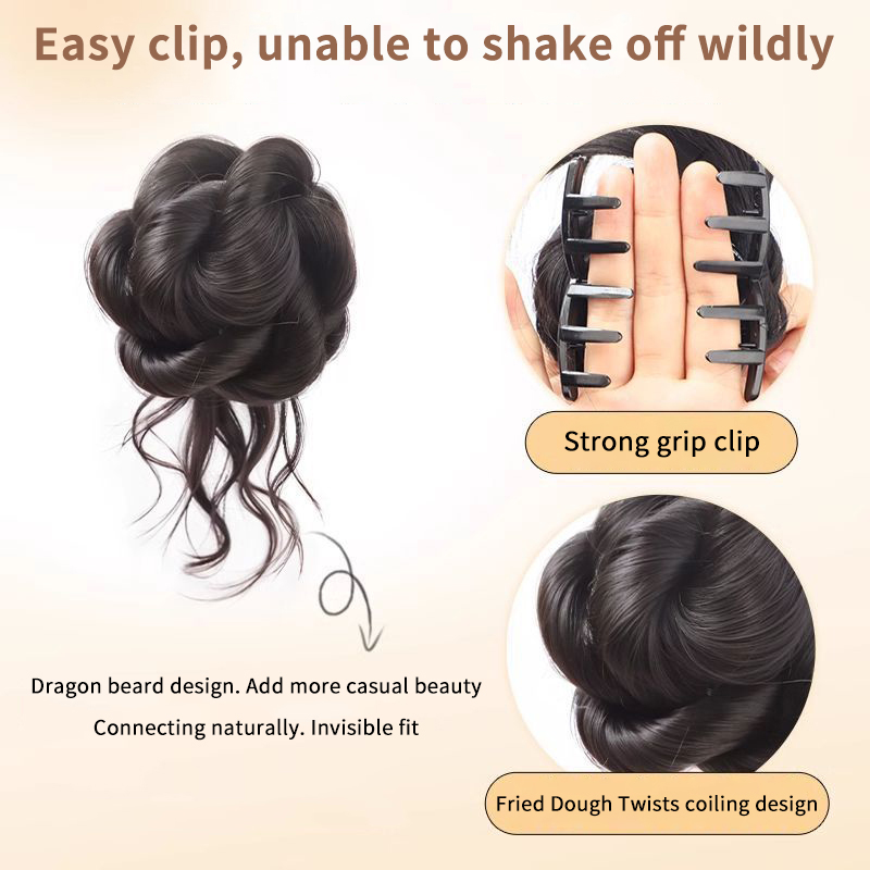 NEW New Synthetic Hair Bun Chi - Claw Clip Messy Bun Hair Piece 评论和价格