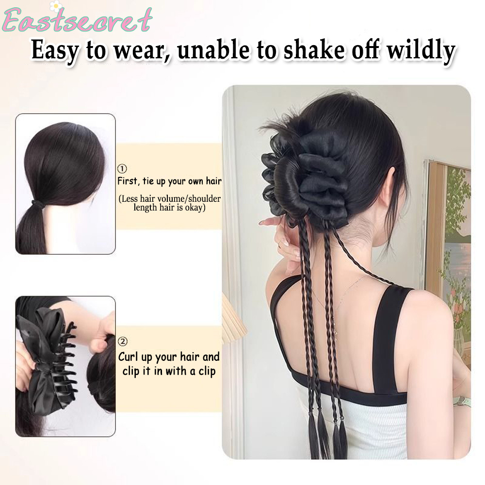 Black Bow Half-tie Hair Claw C - Claw Clip Messy Bun Hair Piece 评论和价格