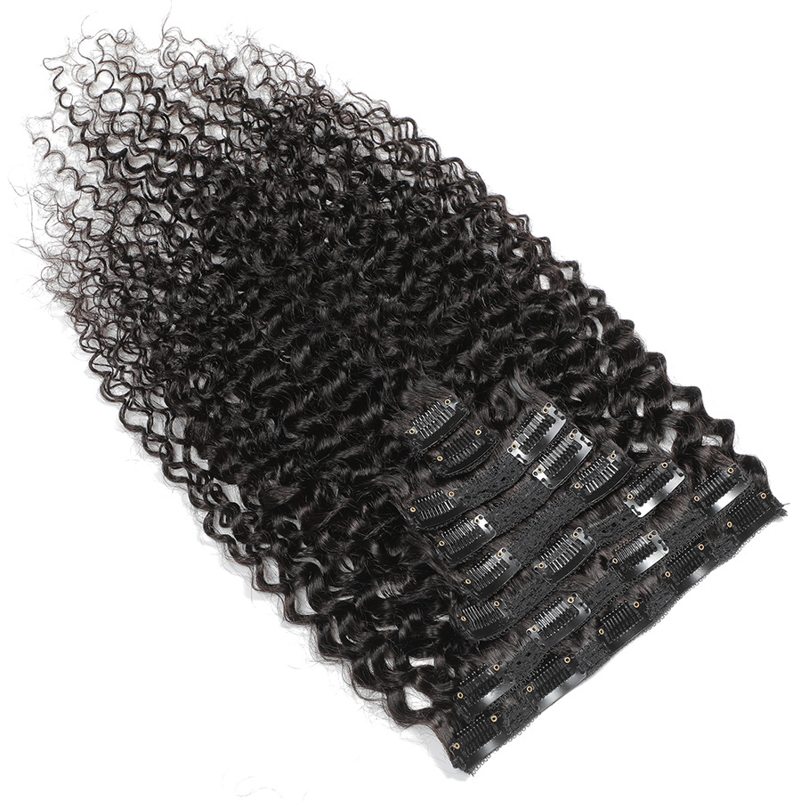 Newmi Kinky Curly Clip in Hair - Seamless Clip In Hair Extensions Human Hair 评论和价格