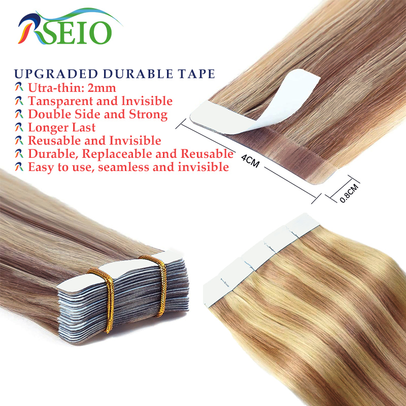 RSEIO Straight Tape In Human H - Invisible Tape In Extensions Real Hair 评论和价格