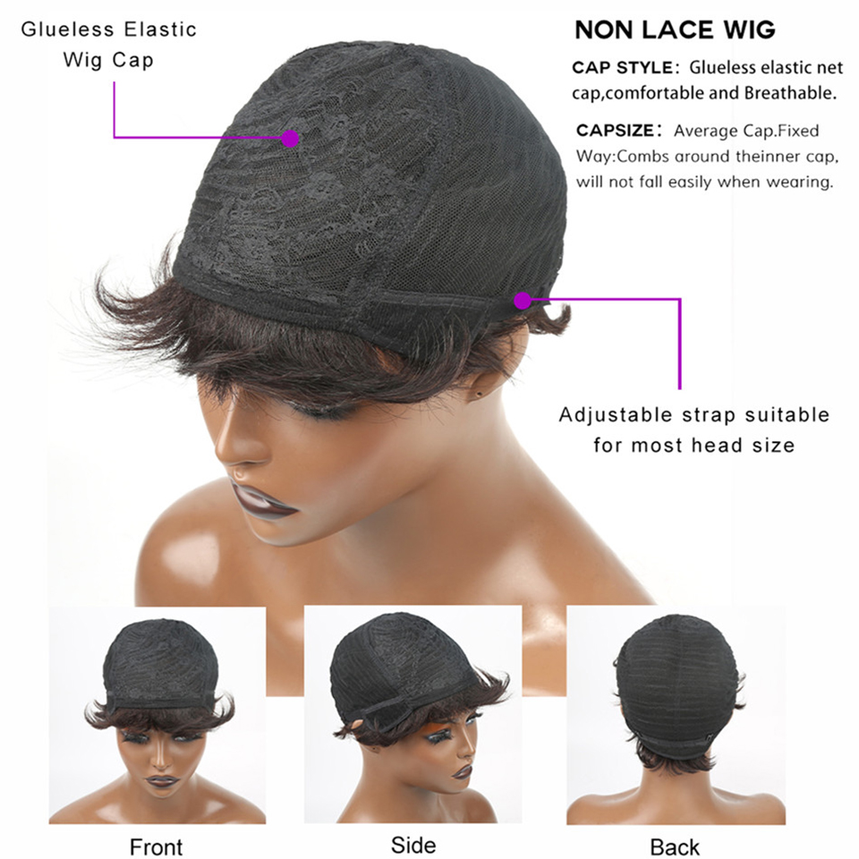 Short Human Hair Wigs Pixie Cu - Short Pixie Cut Wig Human Hair Cheap 评论和价格
