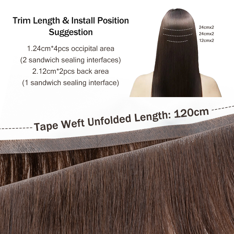 Invisible Long Tape PU Weft Hu - Invisible Tape In Extensions Real Hair 评论和价格