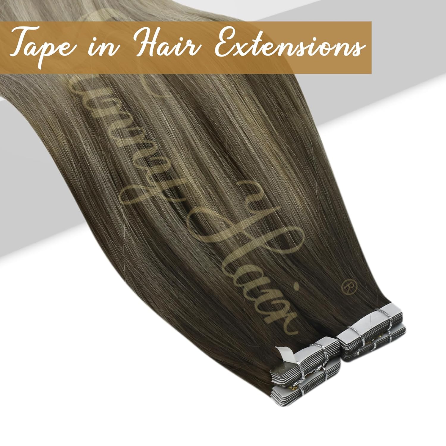 VeSunny Tape in Hair Extension - Invisible Tape In Extensions Real Hair 评论和价格