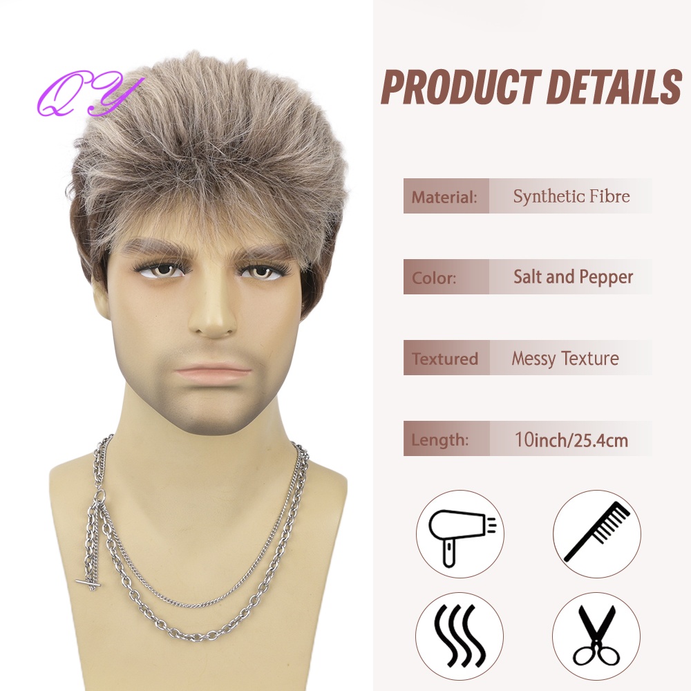 Synthetic Short Brown Flaxen M - Synthetic Wigs 评论和价格