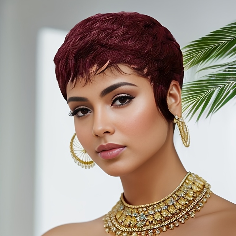 Red Wig Human Hair Short Pixie - Short Pixie Cut Wig Human Hair Cheap 评论和价格