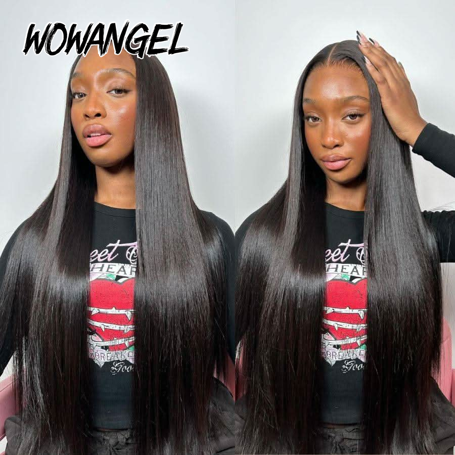 WOWANGEL Straight Lace Front W - Hd Lace Frontal Wig Human Hair Pre Plucked 评论和价格