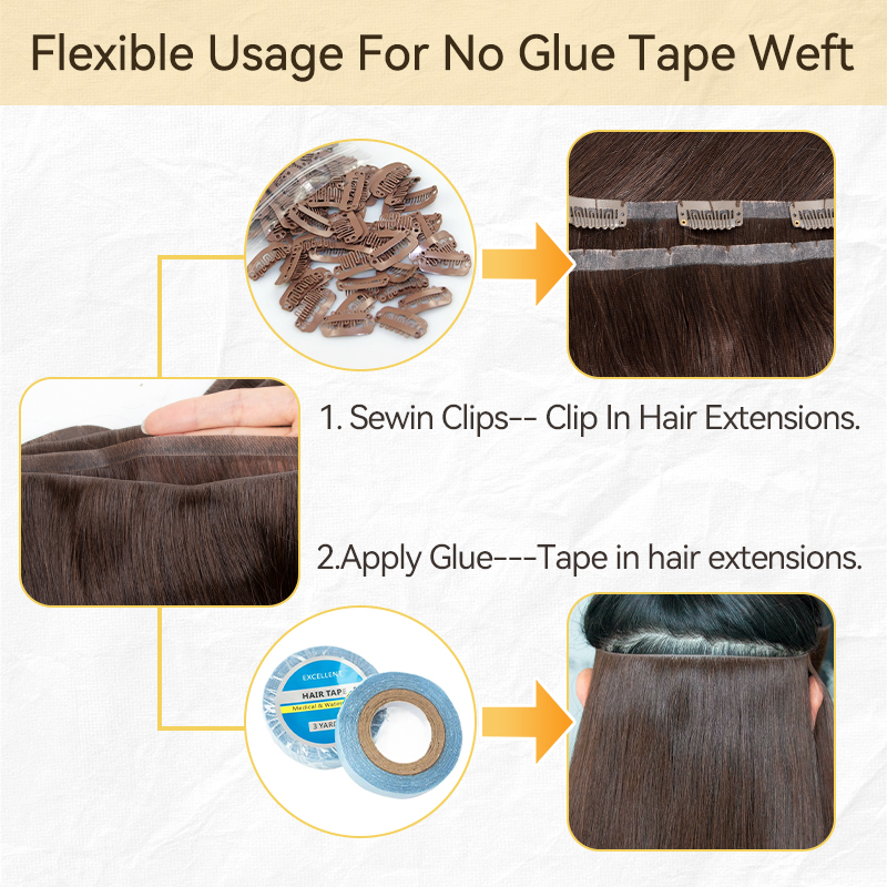 Invisible Long Tape PU Weft Hu - Invisible Tape In Extensions Real Hair 评论和价格