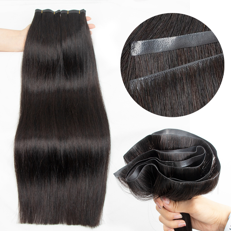 Invisible Long Tape PU Weft Hu - Invisible Tape In Extensions Real Hair 评论和价格