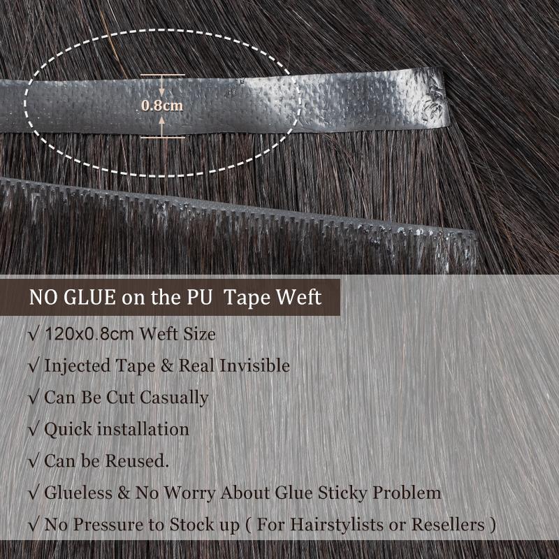 Invisible Long Tape PU Weft Hu - Invisible Tape In Extensions Real Hair 评论和价格