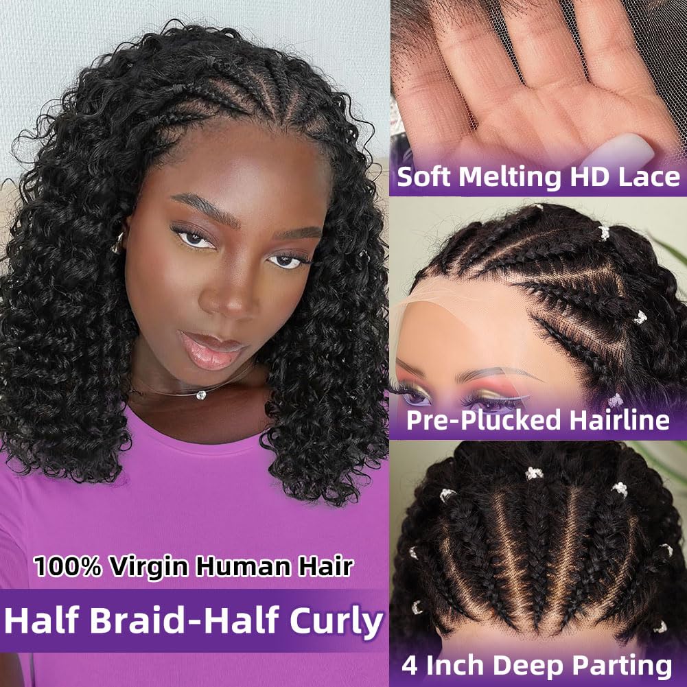Cornrow Braid Bob Wig Deep Cur - Glueless Wear And Go Human Hair Wig 评论和价格