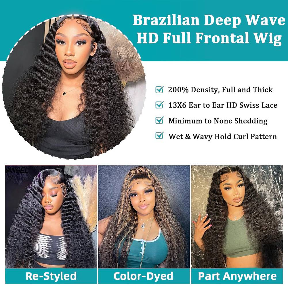 40 46 Inch Deep Wave 13x6 13x4 - Lace Front Wigs 评论和价格