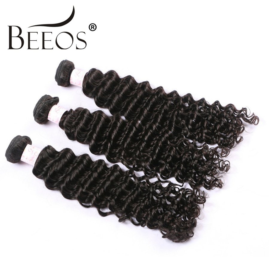 BEEOS Natural Deep Wave Bundle - Deep Wave 3 Bundles With Closure 评论和价格