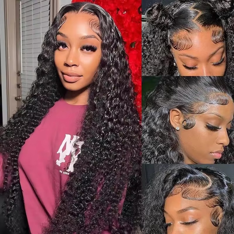 13X4 13X6 Deep Wave Hd Transpa - Hd Lace Frontal Wig Human Hair Pre Plucked 评论和价格