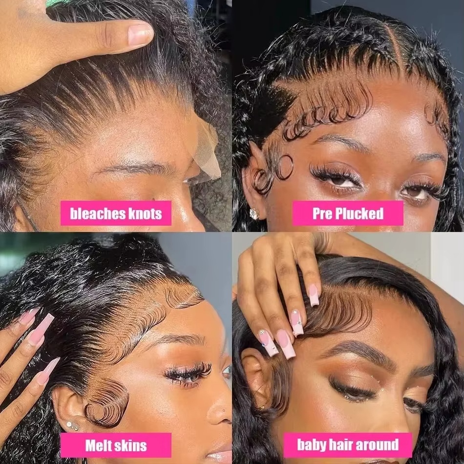 13X4 13X6 Deep Wave Hd Transpa - Hd Lace Frontal Wig Human Hair Pre Plucked 评论和价格