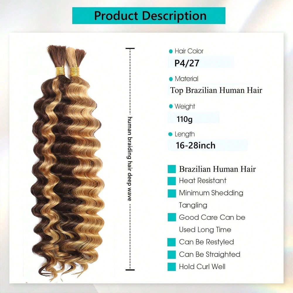 Human Braiding Hair 18 Inch 2  - Water Wave Bulk Human Hair For Braiding 评论和价格