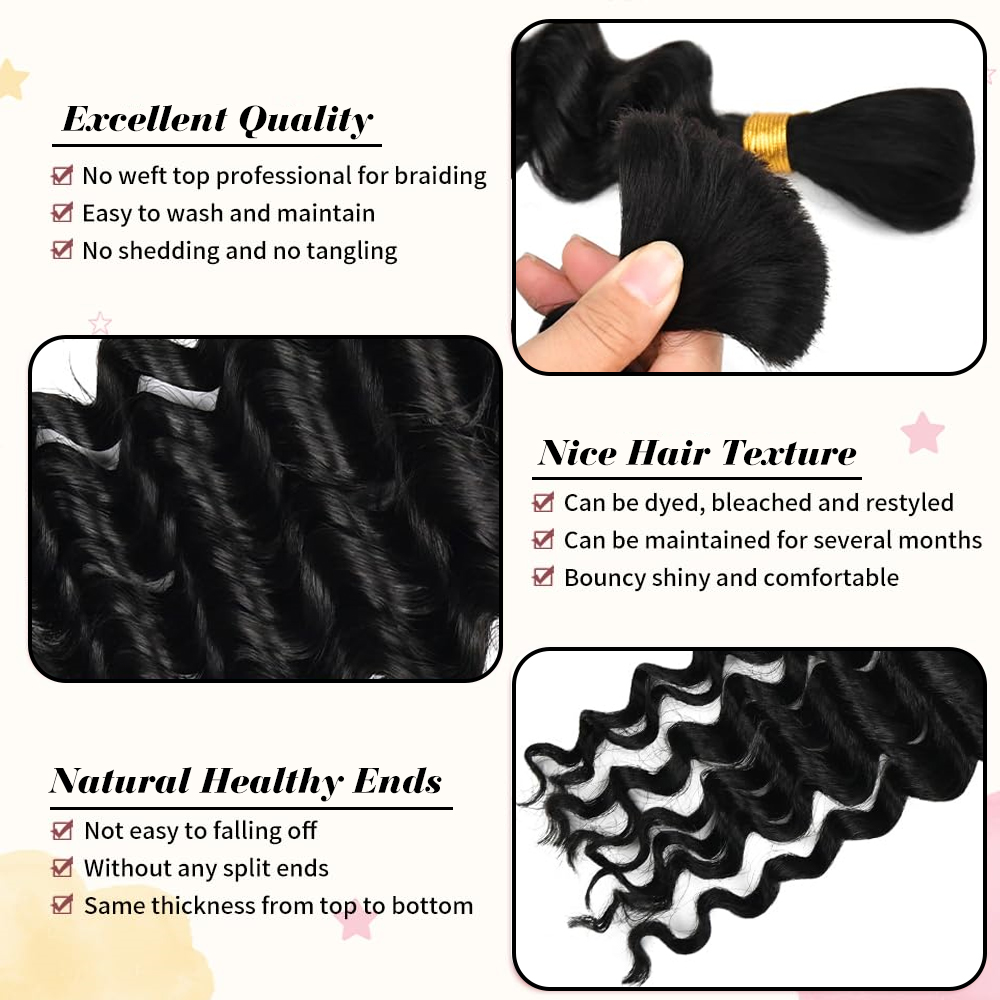 Human Braiding Hair for Boho B - Water Wave Bulk Human Hair For Braiding 评论和价格
