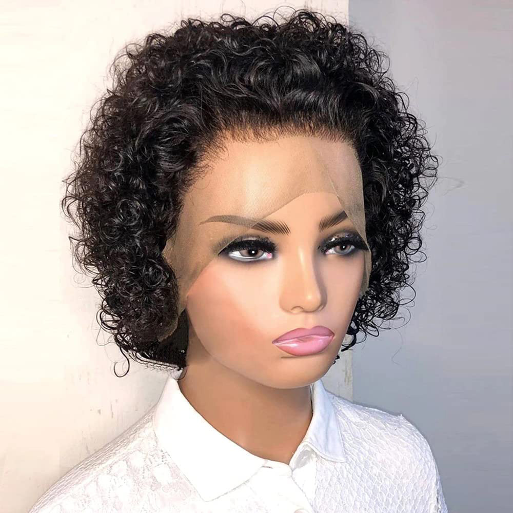 Pixie Cut Wigs 13x4 Pixie Curl - Short Pixie Cut Wig Human Hair Cheap 评论和价格