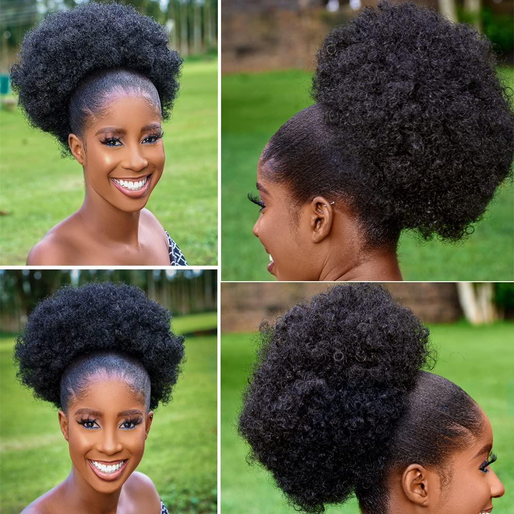 Large Afro Puff Ponytail Exten - Drawstring Afro Curly Puff Ponytail 评论和价格