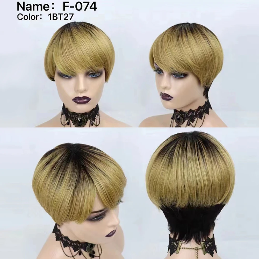 8 Inch Short Remy Hair Wig Bra - Short Pixie Cut Wig Human Hair Cheap 评论和价格