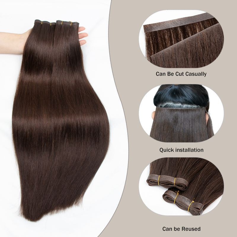 Invisible Long Tape PU Weft Hu - Invisible Tape In Extensions Real Hair 评论和价格