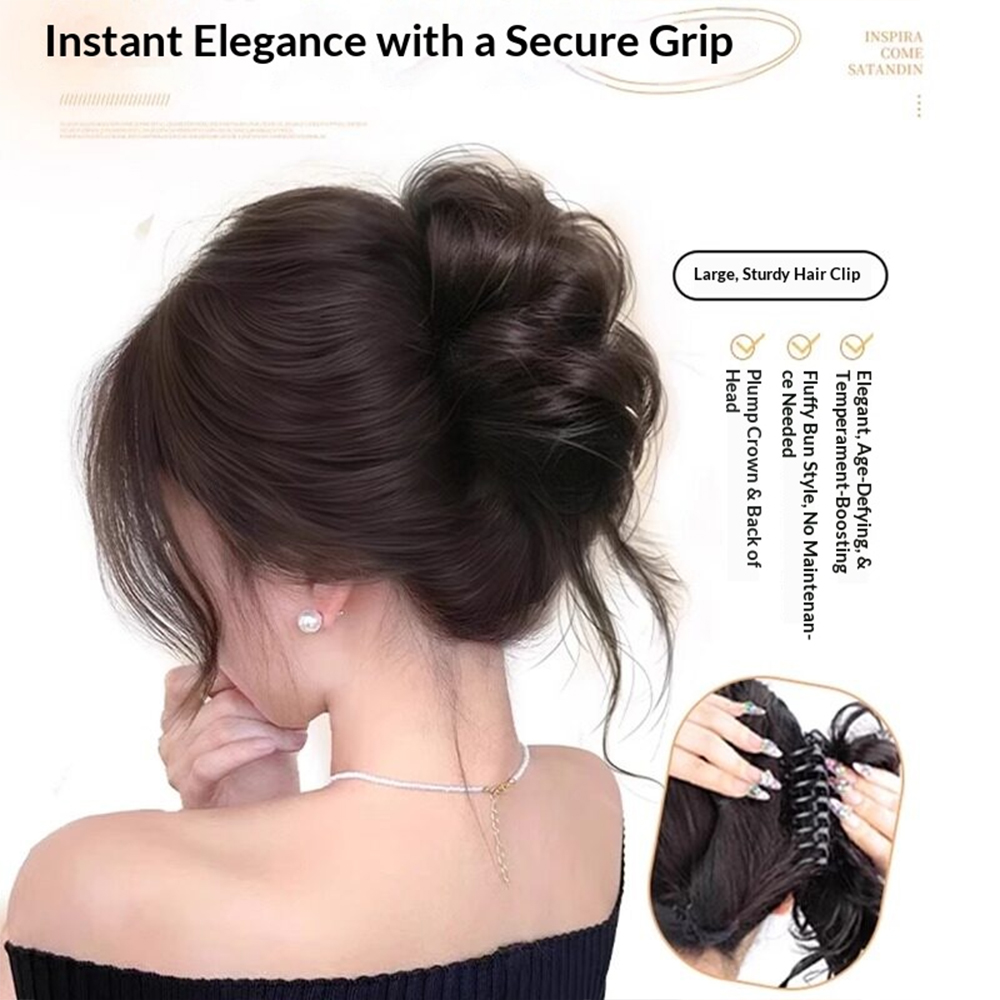 1pc Elegant Chignon Bun Extens - Claw Clip Messy Bun Hair Piece 评论和价格