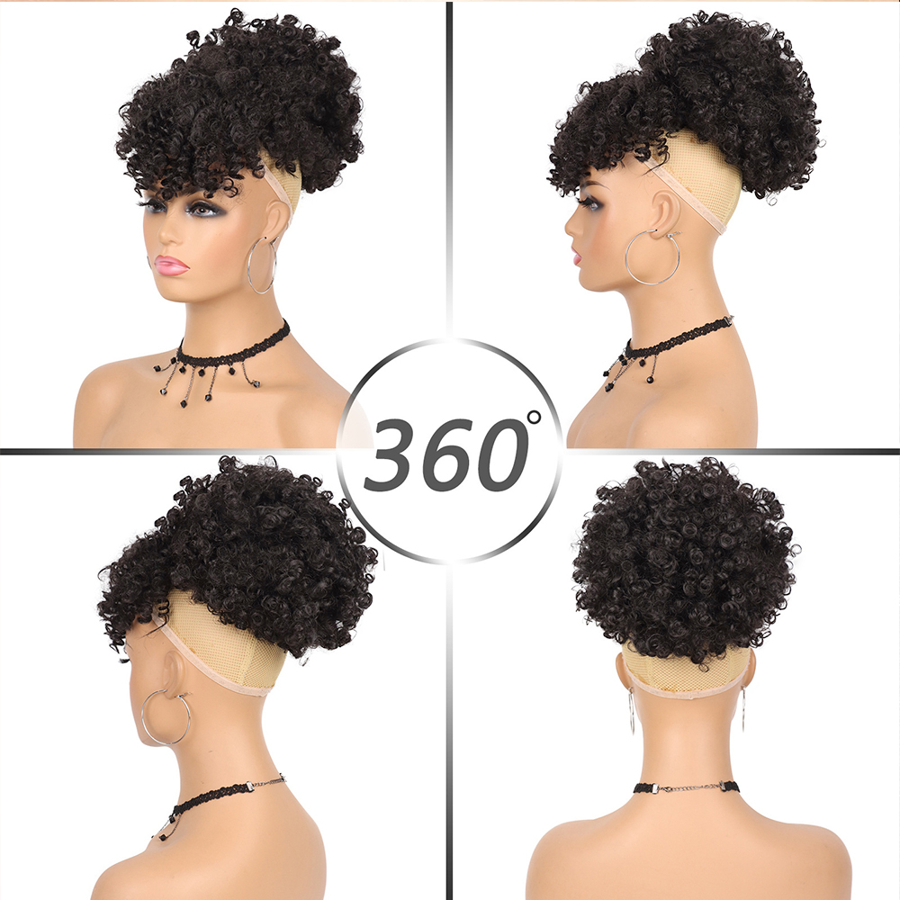 Afro Puff Drawstring Ponytail  - Drawstring Afro Curly Puff Ponytail 评论和价格
