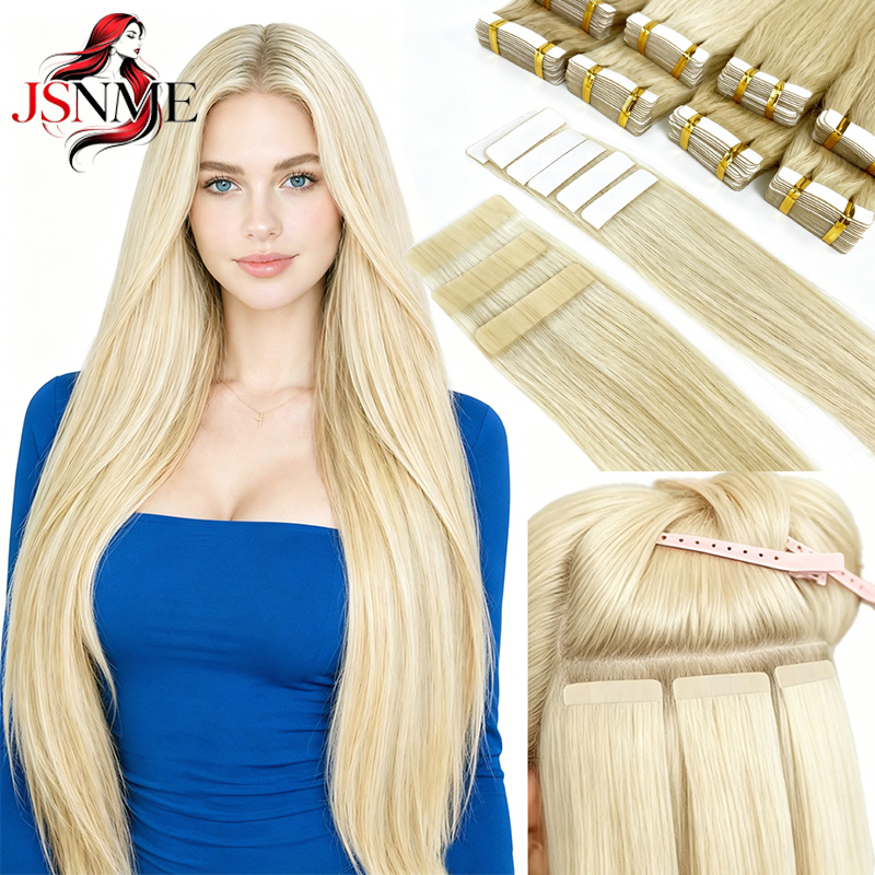 JSNME Tape In Human Hair Exten - Invisible Tape In Extensions Real Hair 评论和价格