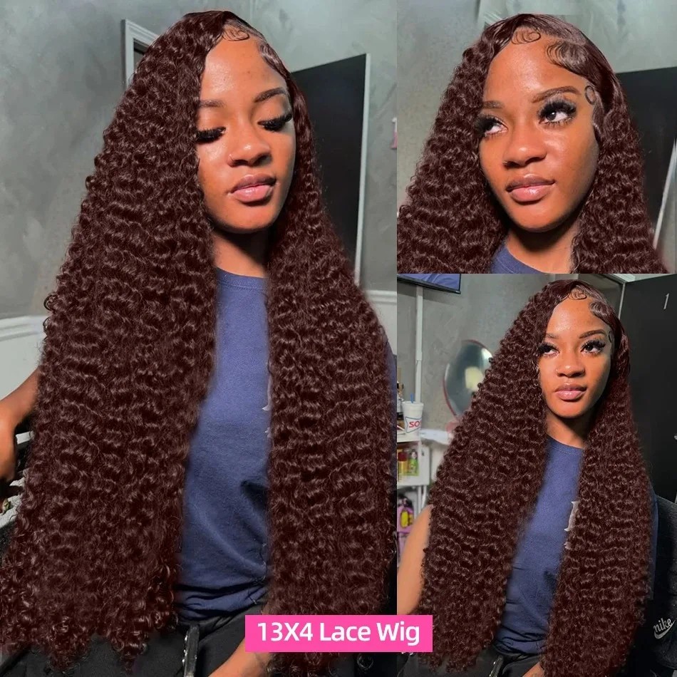 Curly Lace Front Wig Chocolate - Hd Lace Frontal Wig Human Hair Pre Plucked 评论和价格