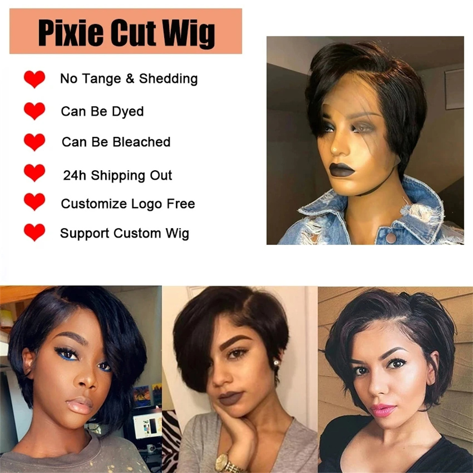 Pixie Cut Wigs Human Hair 100% - Short Pixie Cut Wig Human Hair Cheap 评论和价格